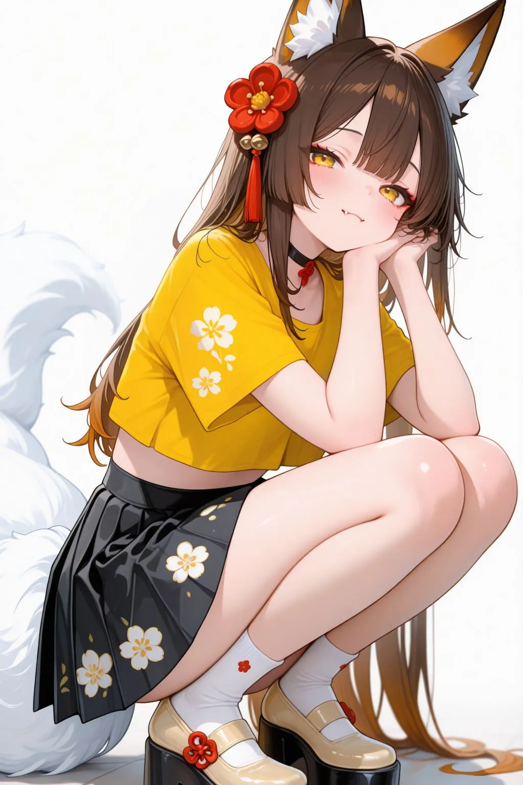 Lumina, the anime fox girl is squatting.
